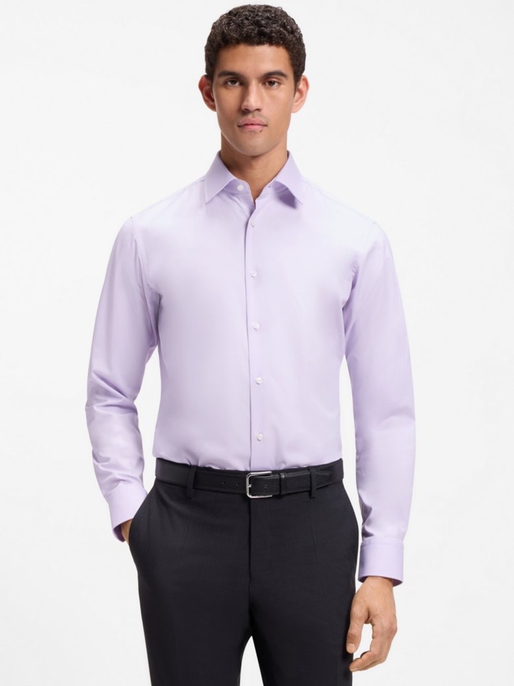Hugo Boss Men's Dress Shirt in Light Lavender